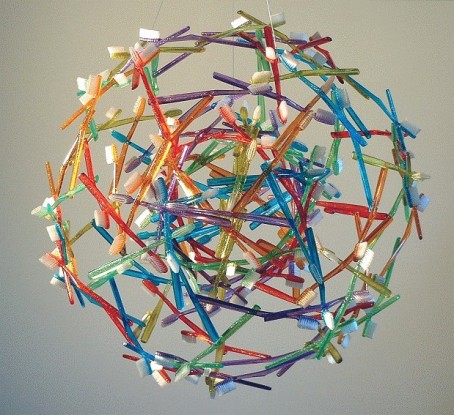 just-two-cavities decorative ball from toothbrushes